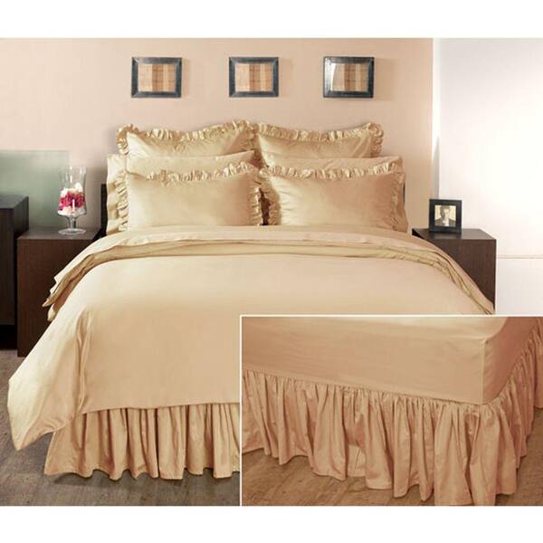 Unbranded Ruffled Craft Brown Twin Bedskirt