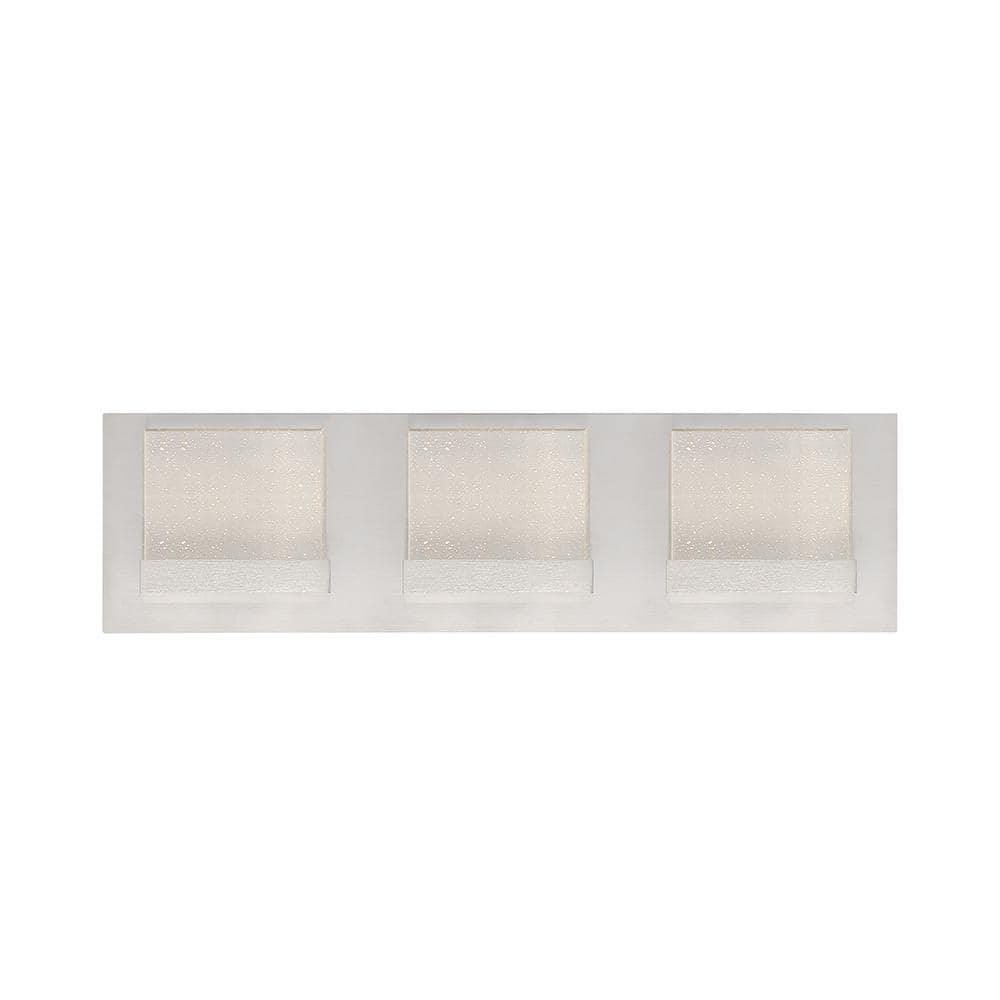 Alberson 18.1 in. W 3-Light Brushed Nickel Integrated LED Bathroom Vanity L