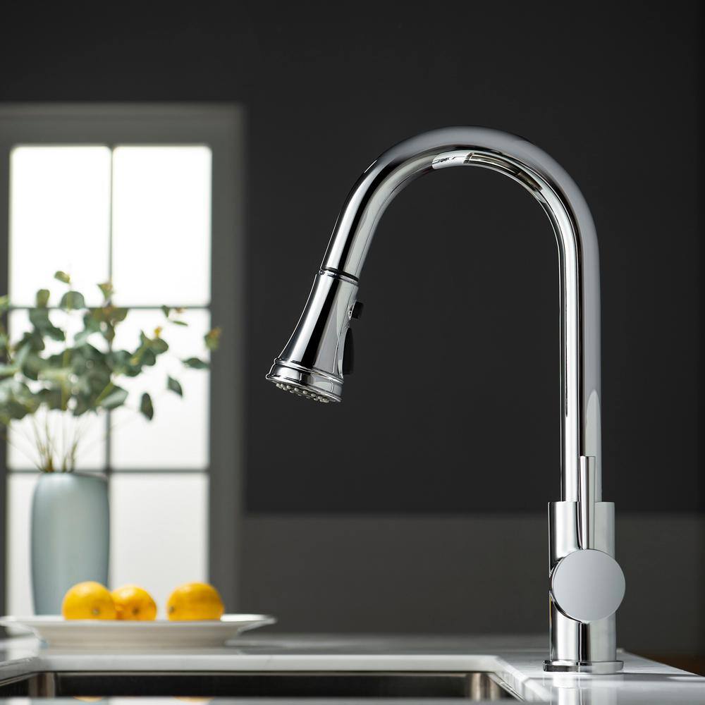 WOODBRIDGE Kristella Single Handle Pull Down Sprayer Kitchen Faucet ...