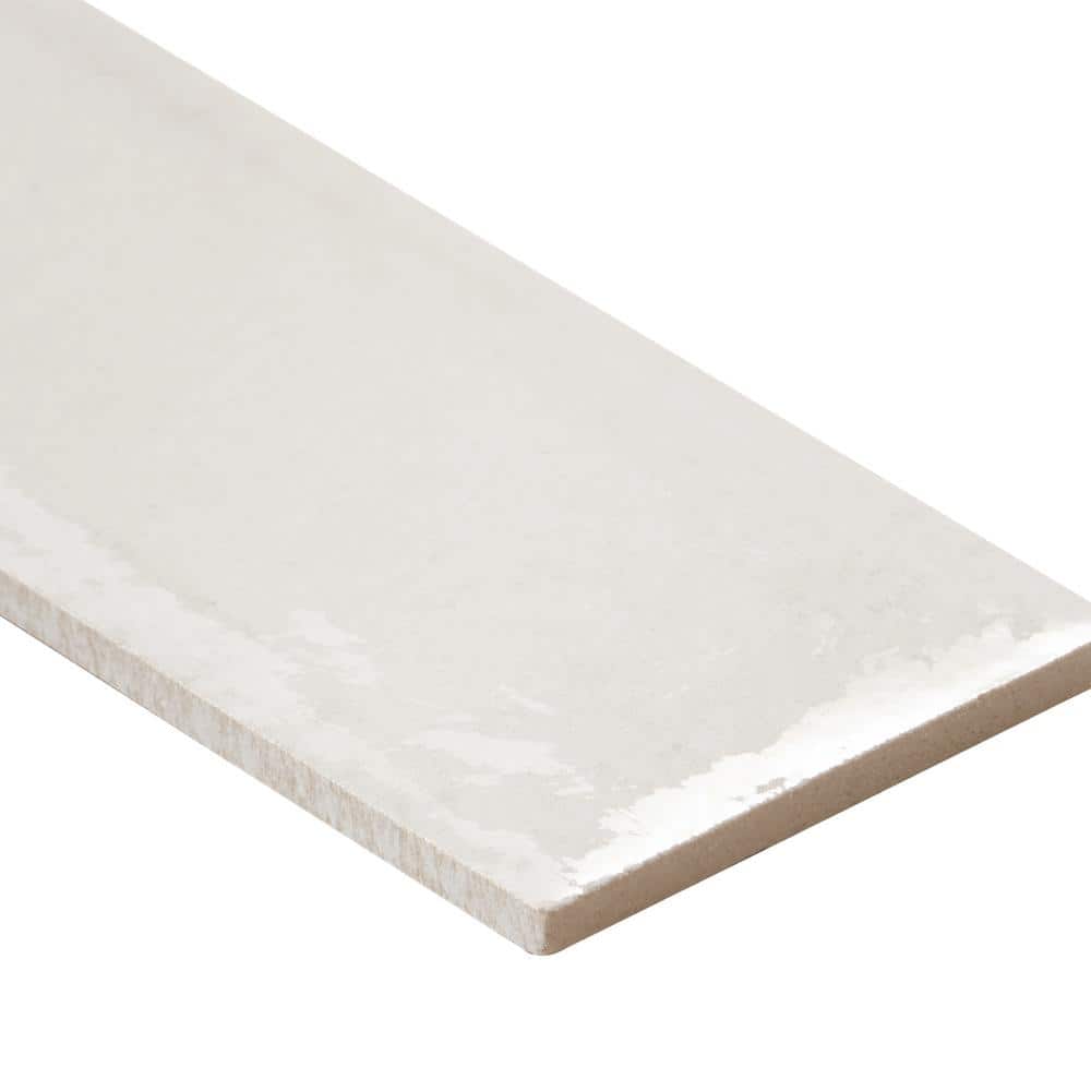 White Polished Porcelain Rectangular Subway Wall Tile 3-in x 16-in