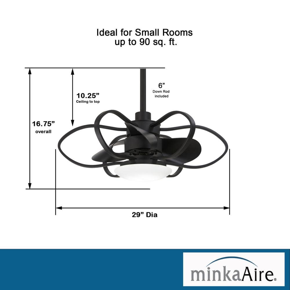 29'' Black LED Ceiling Fan with Remote and Light Kit