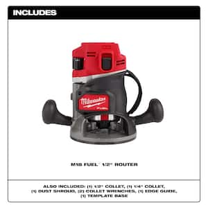 M18 FUEL 18-Volt Lithium-Ion Cordless Brushless 1/2 in. Router Plunge Base (Tool-Only) w/M18 XC5.0 Ah Battery & Charger