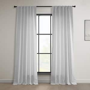 Bright White Euro Linen Rod Pocket Light Filtering Curtain - 50 in. W x 84 in. L (1 Panel)