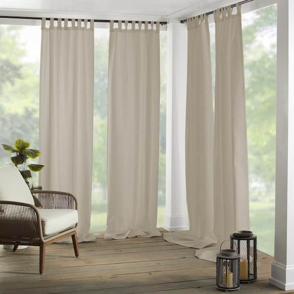 Elrene Taupe Solid Tab Top Room Darkening Curtain - 52 in. W x 95 in. L