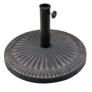 31 lbs. Resin Stone Composite Patio Umbrella Base in Antique Bronze