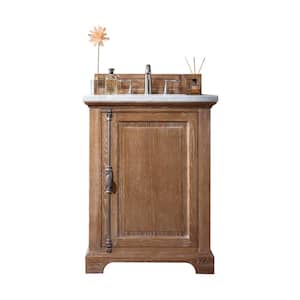 Providence 26 in. W x 23.5 in.D x 34.3 in. H Single Bath Vanity in Driftwood with Solid Surface Top in Arctic Fall