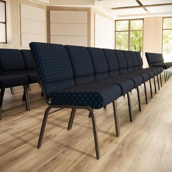 Fabric Stackable Chair in Navy Blue