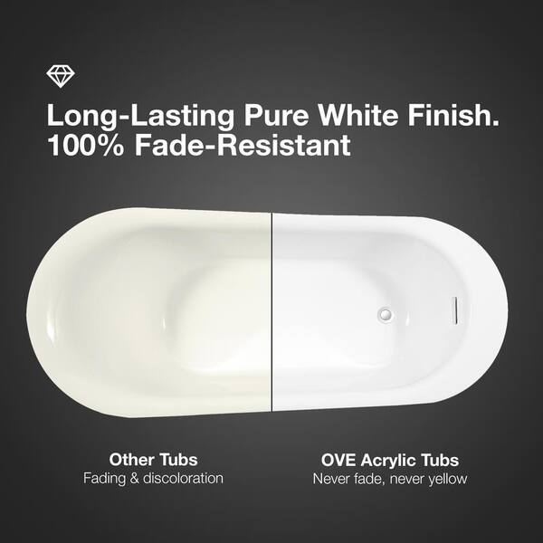 Ruby 65 in. Acrylic Double Slipper Flatbottom Freestanding Bathtub in White Ruby 65 in. Acrylic Double Slipper Flatbottom Freestanding Bathtub in White