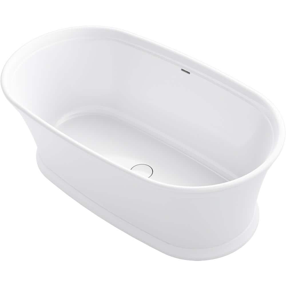 Memoirs White Cast Iron Freestanding Soaking Bathtub with Center Drain