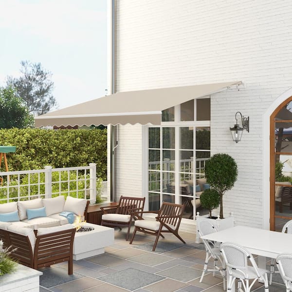 12 ft. W x 10 ft. D Retractable Awning Patio Awnings Sun Shade