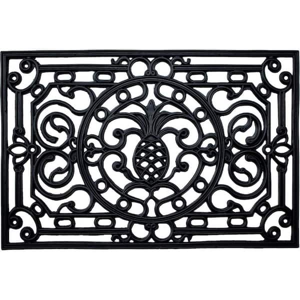 Black 36 in. x 24 in. Rubber Outdoor Door Mat