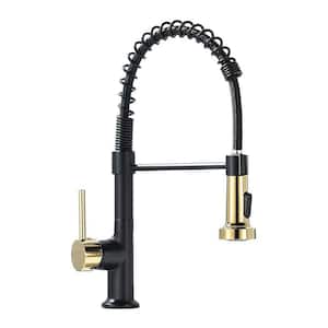 Viki Single Handle Pull Down Sprayer Kitchen Faucet with Spot Resistant, Advanced Spray in Black