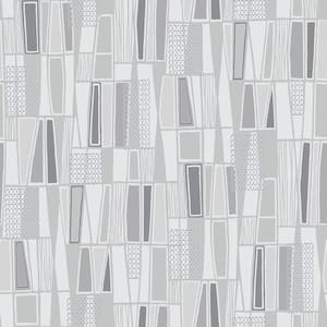 Grey Retro Geometric Paper Strippable Roll (Covers 57.5 sq. ft.)