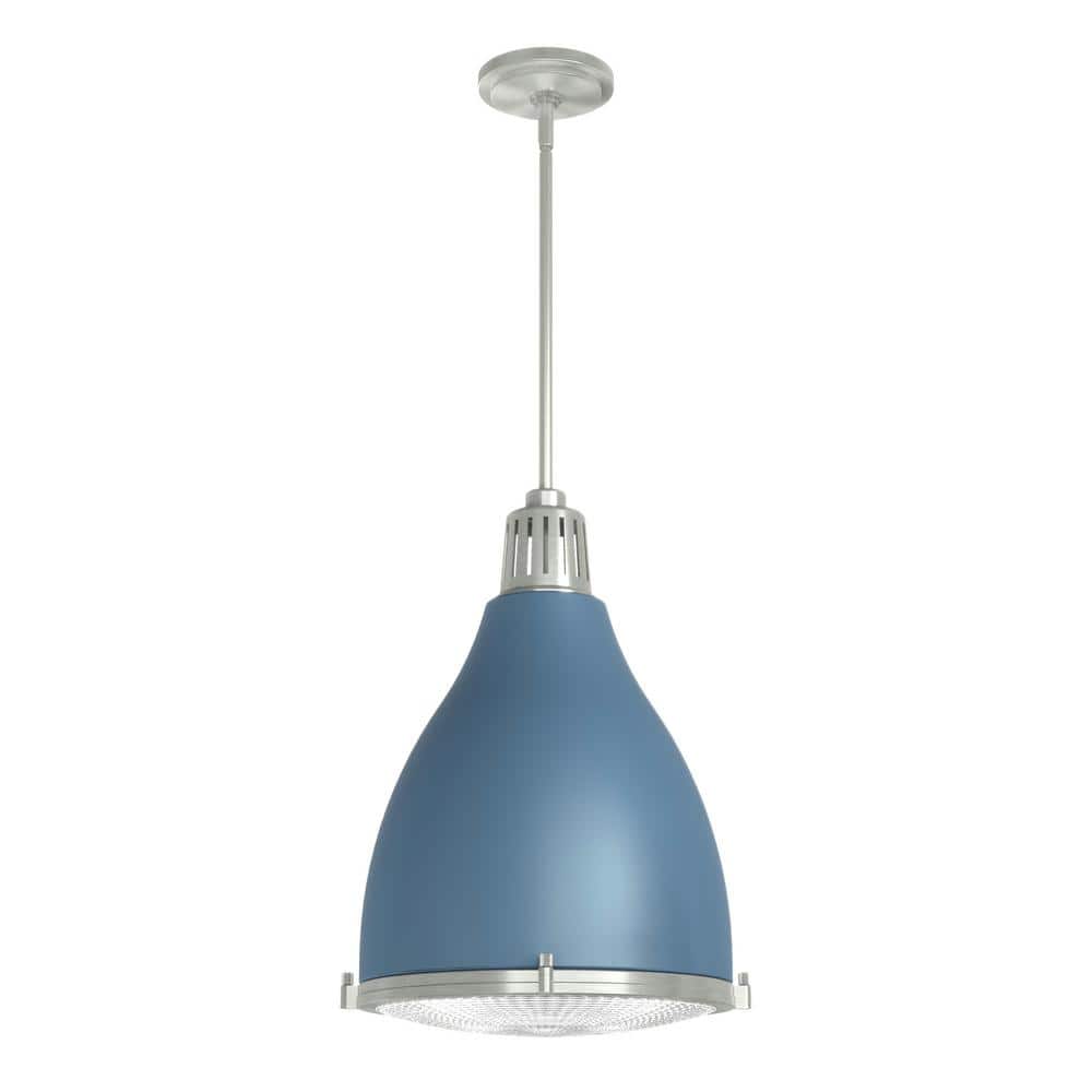 Hunter Bluff View 14" Indigo Blue Brushed Nickel 3-Light Pendant