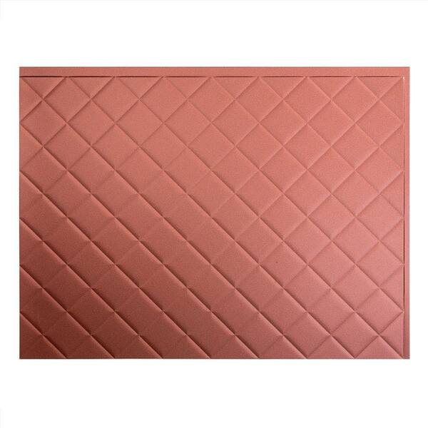 Fasade 18.25 in. x 24.25 in. Argent Copper Quilted PVC Decorative Backsplash Panel