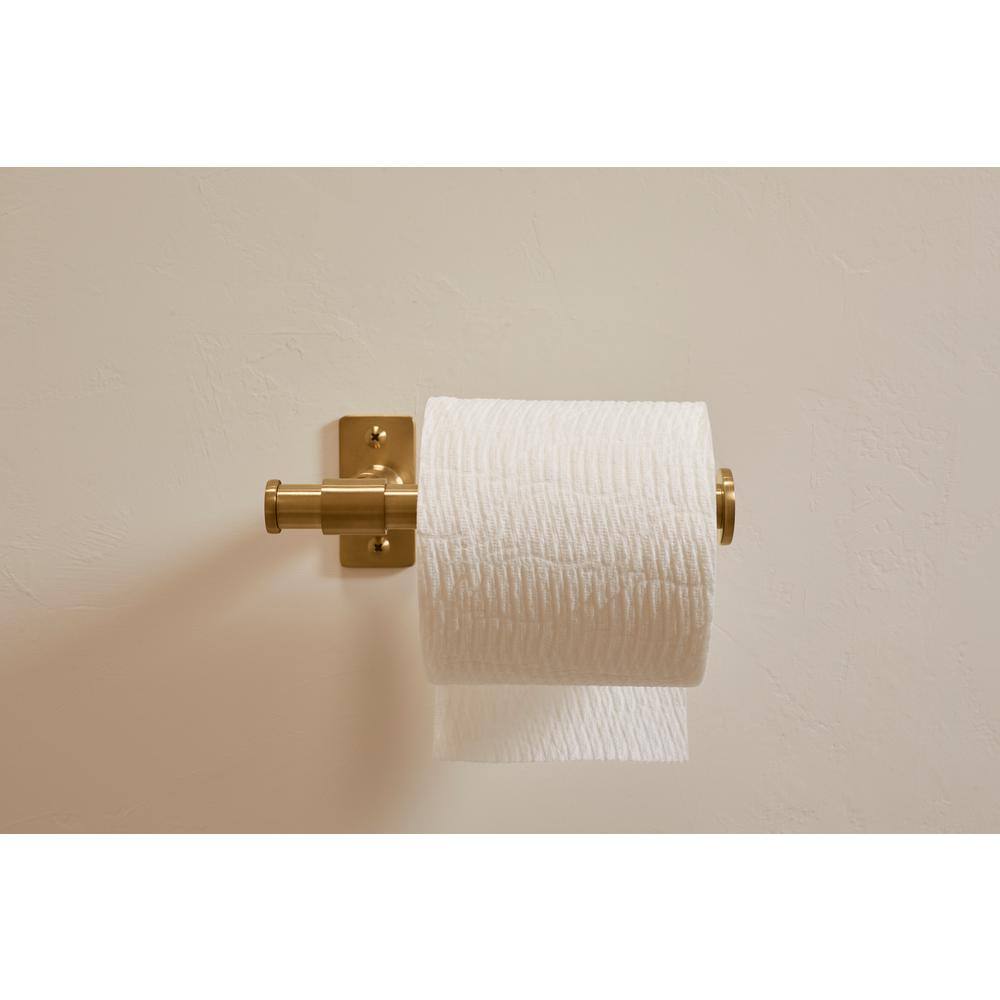 Vibrant Brushed Moderne Brass Wall Mounted Toilet Paper Holder