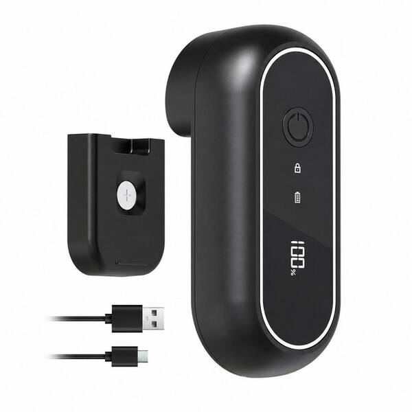 Turbo Rechargeable Can Opener for Smooth Edge, Auto-Stop, LED Display, Wall-Mountable, Side Cut, USB-C Charging, Black