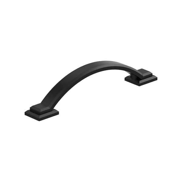 Amerock Sheffield 3-3/4 in. Center-to-Center Traditional Matte Black Arch Cabinet Pull