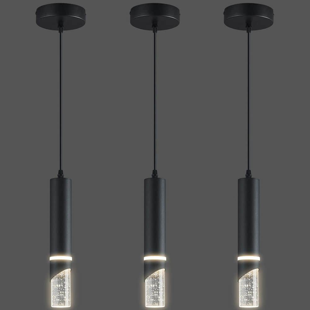 ZHLWIN Home Lighting 6W Black 3-Pack Modern Crystal Integrated LED
