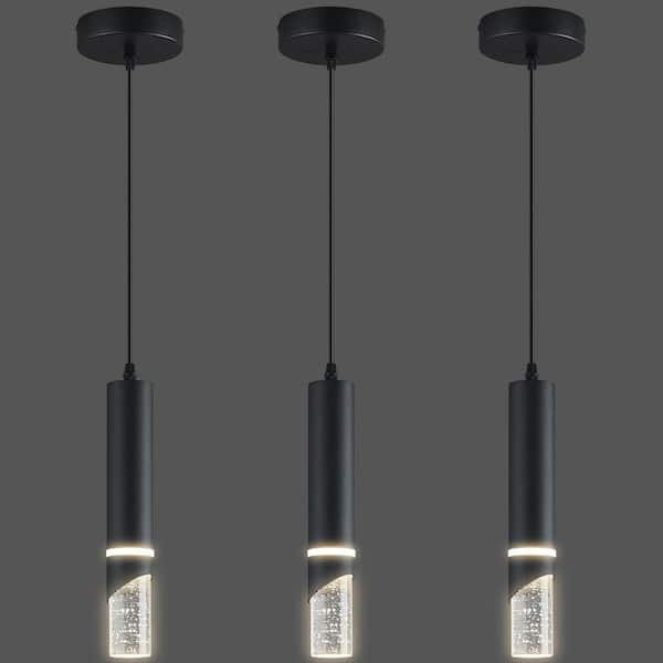 ZHLWIN Home Lighting 6W Black 3-Pack Modern Crystal Integrated LED