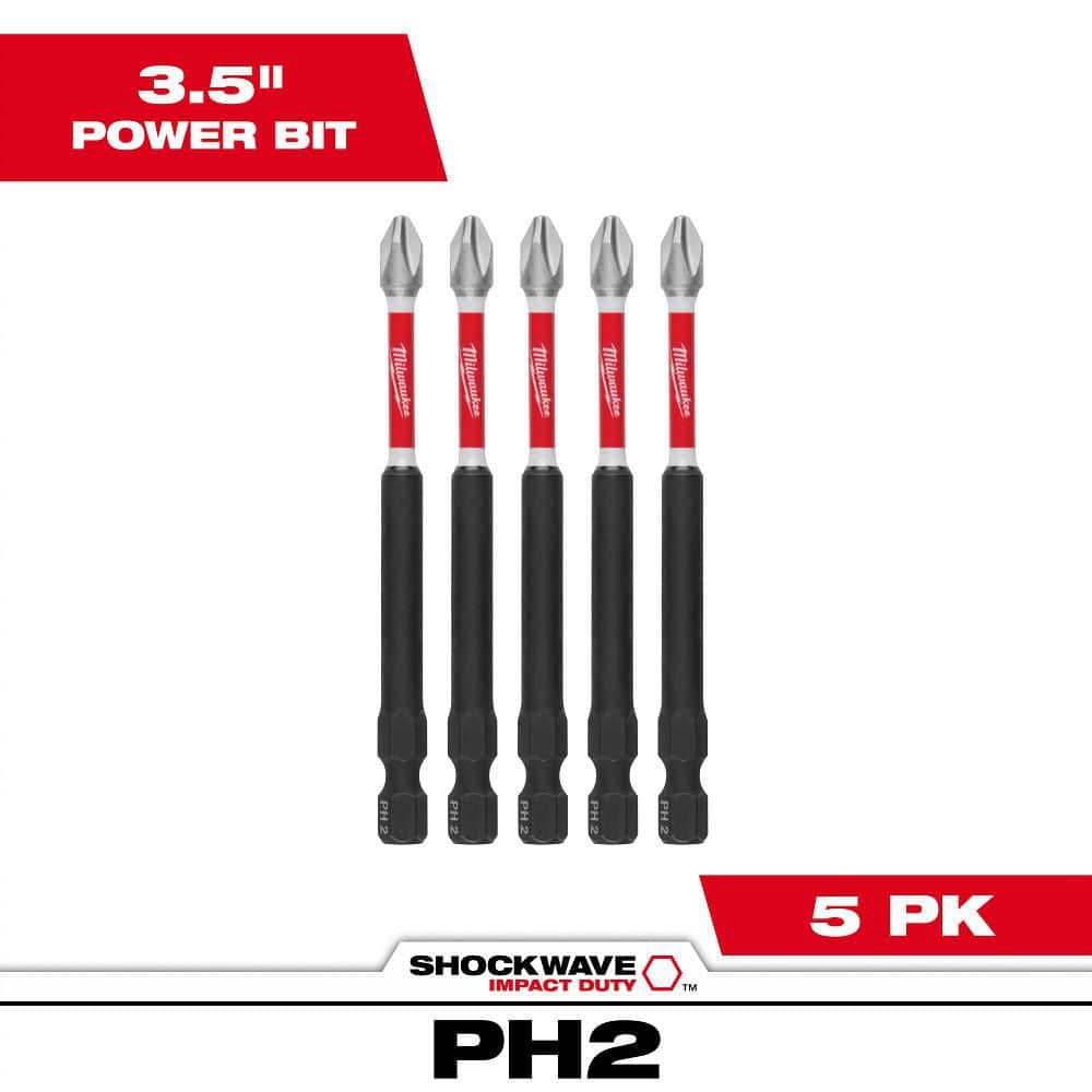 Milwaukee SHOCKWAVE Impact Duty 3-1/2 in. Phillips #2 Alloy Steel Milwaukee SHOCKWAVE Impact Duty 3-1/2 in. Phillips #2 Alloy Steel