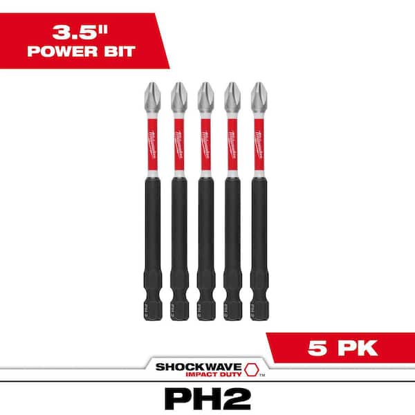 SHOCKWAVE Impact Duty 3-1/2 in. Phillips #2 Alloy Steel Screw Driver Bit (5-Pack)
