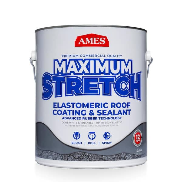 Ames 1 Gal. White Maximum-Stretch Rubber and Acrylic Reflective Roof Coating