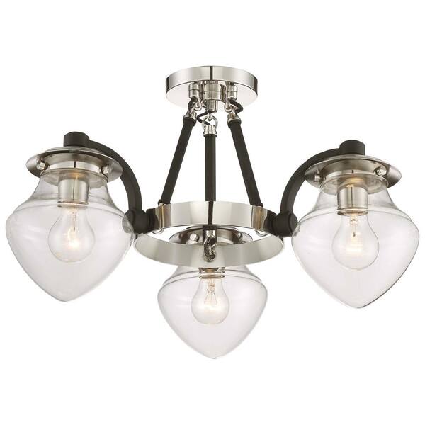 Minka Lavery The Cape 3-Light Polished Nickel Chandelier