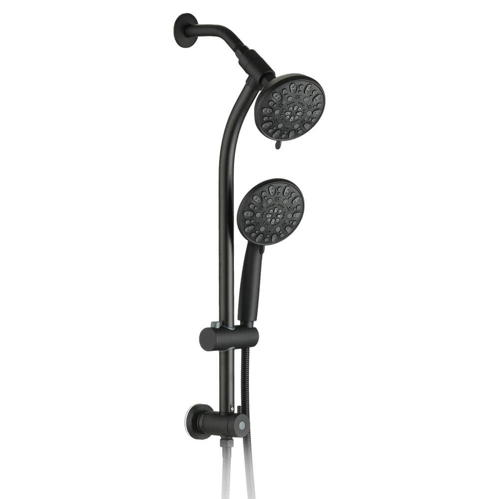 7-Spray Patterns 1.8 GPM Round 5 in. Wall Bar Shower Kit Hand Shower and Sl