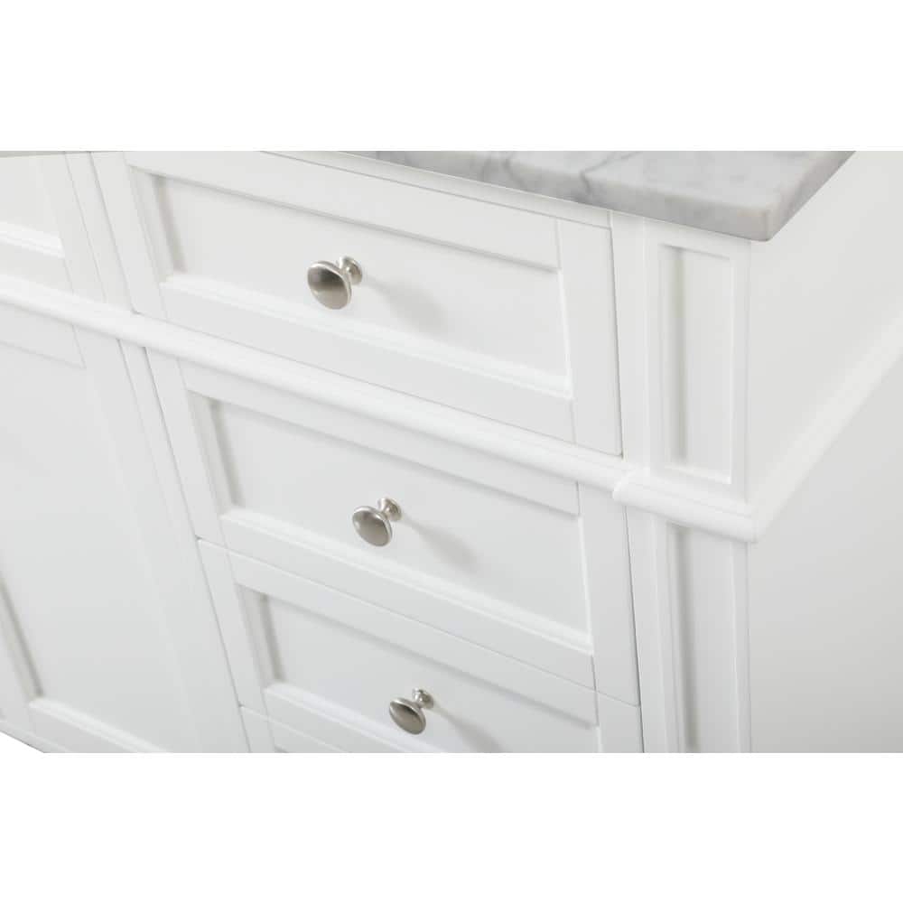 Park Avenue 60" White Marble Single Bathroom Vanity