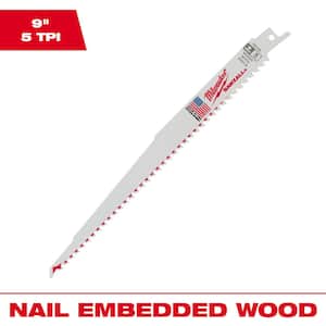 9 in. 5 TPI Wood Cutting BiMetal SAWZALL Reciprocating Saw Blade