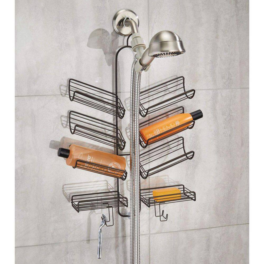 Bronze Metal Hanging Shower Caddy with Suction Mount