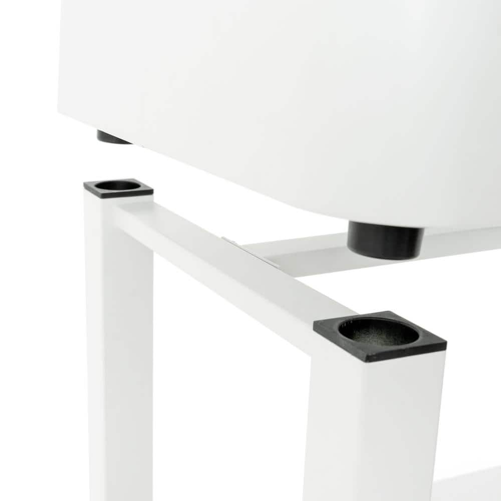 White Powder-Coated Steel 80-Quart Rolling Outdoor Patio Cooler with Wheels