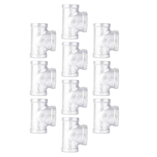 PIPE DECOR 1/2 in. x 1/2 in. x 3/4 in. Galvanized Iron FPT x FPT x FPT Reducing Tee Fitting (10-Pack)