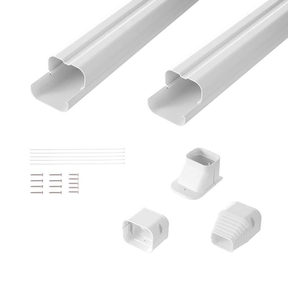 VEVOR Mini Split Line Set Cover 3 In W 7 4 Ft L PVC Decorative Pipe vevor-mini-split-line-set-cover-3-in-w-7-4-ft-l-pvc-decorative-pipe