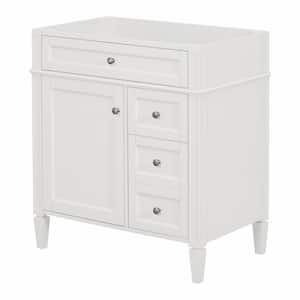 29.3 in. W x 17.87 in. D x 33 in. H Freestanding Bath Vanity Cabinet without Top in White