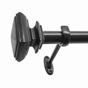 Square 18 in. - 36 in. Adjustable Curtain Rod 7/8 in. in Espresso with Finial