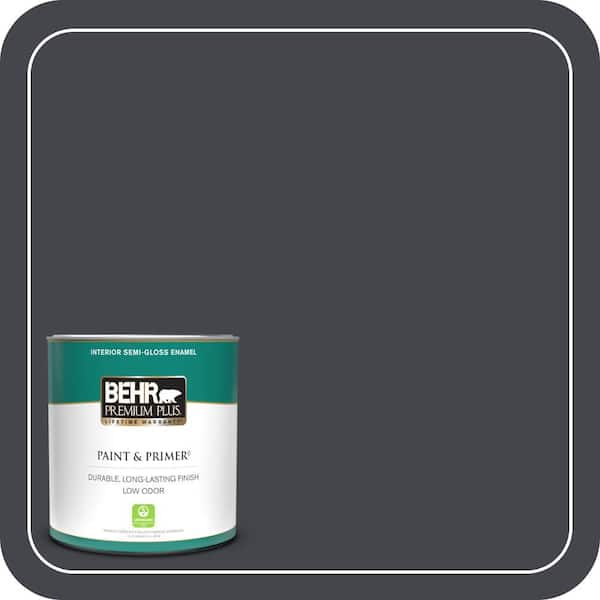 BEHR PREMIUM PLUS 1 qt. #760F-7 Sorcerer Semi-Gloss Enamel Low Odor Interior Paint & Primer