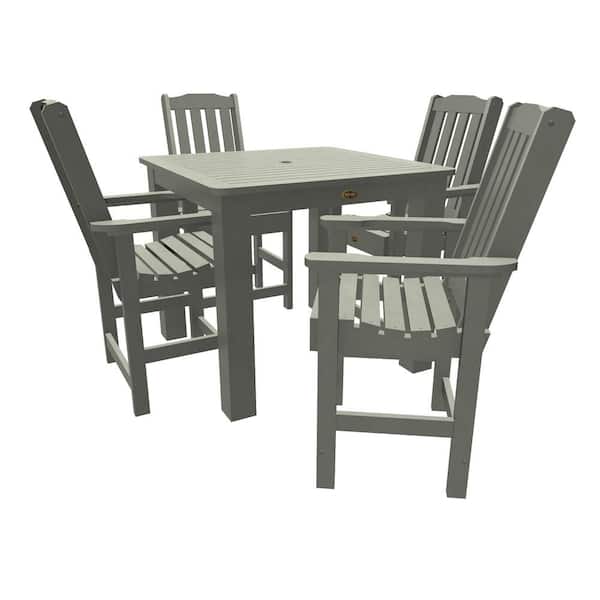 Unbranded Springville 5-Pieces Square Recycled Plastic Outdoor Counter Dining Set
