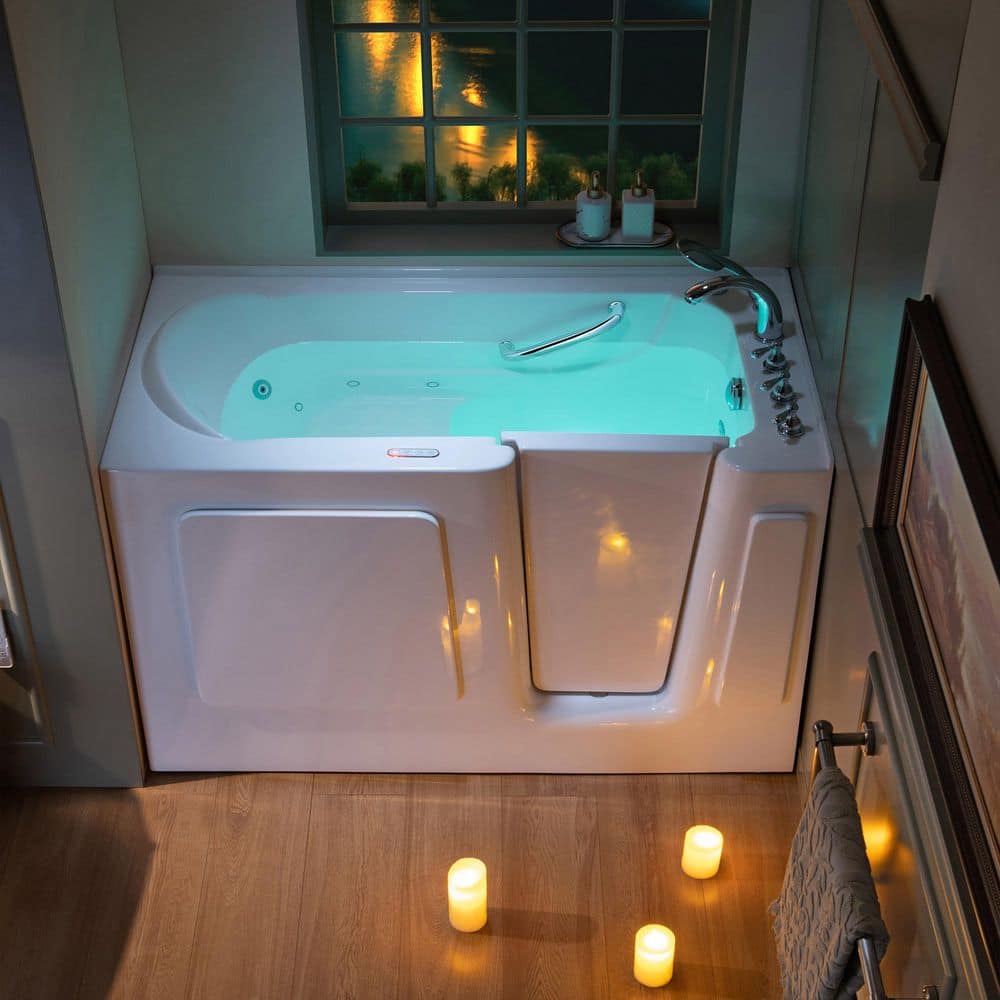 Acrylic 60 in. x 30 in. Right Hand Walk-In Air And Whirlpool Jets Hot Tub in White With Quick Fill Faucet price history on PriceWatchPro