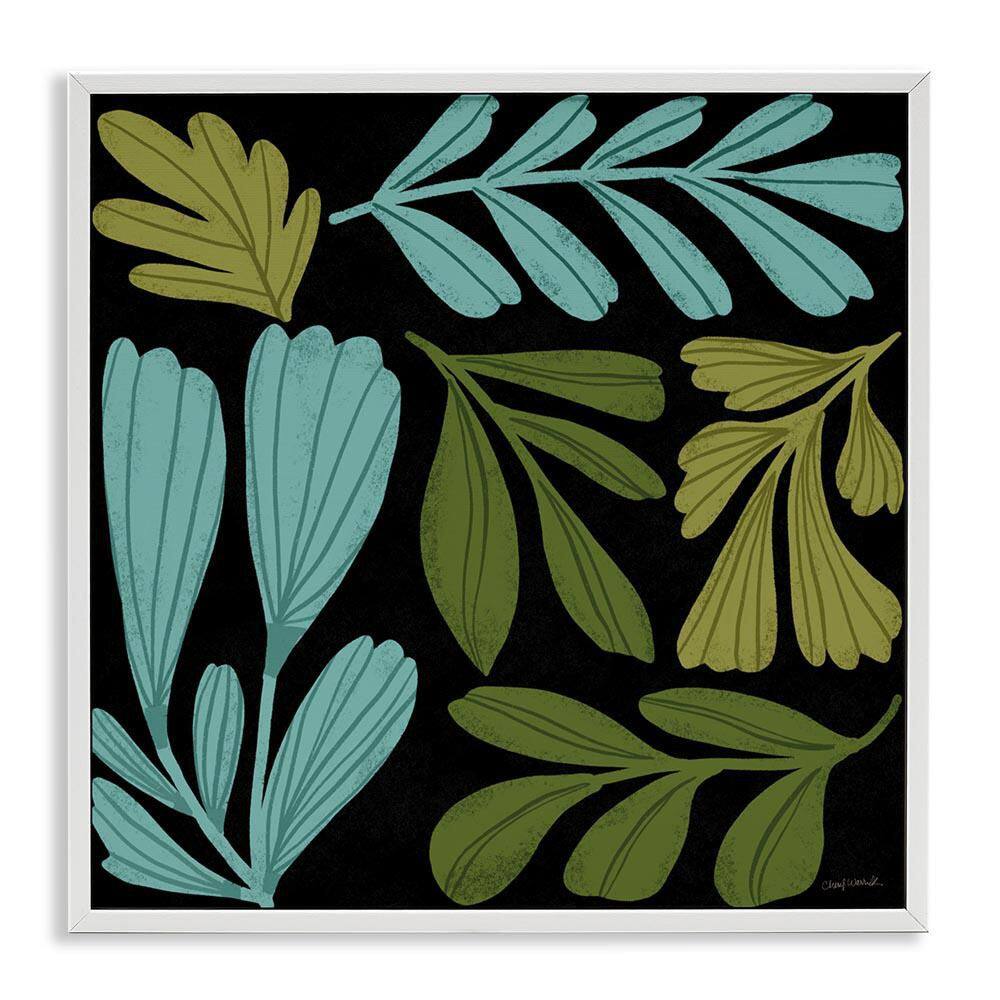 Varied Leaves Collage by Cheryl Warrick White Framed Nature Giclee Art Print 17 in. x 17 in. price history on PriceWatchPro