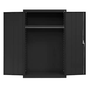 Elite Series ( 46 in. W x 72 in. H x 24 in. D ) Welded Steel Wardrobe Freestanding Cabinet in Black