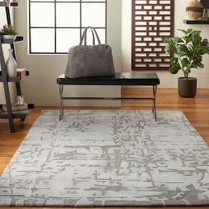 Symmetry Ivory/Taupe 4 ft. x 6 ft. Abstract Contemporary Area Rug