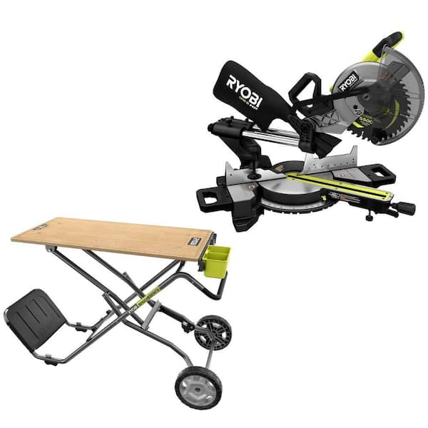ONE+ HP 18V Brushless Cordless 10 in. Sliding Compound Miter Saw (Tool Only) with SPEED BENCH Mobile Workstation