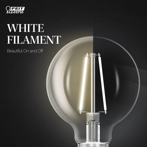 Feit Electric 40-Watt Equivalent G25 Dimmable White Filament CEC Clear  Glass E26 Medium Globe LED Light Bulb Soft White 2700K (3-Pack)  G2540927CAWFILHDRP/3 - The Home Depot