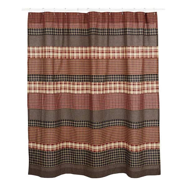 Beckham 72 in Rust Khaki Black Rustic Shower Curtain