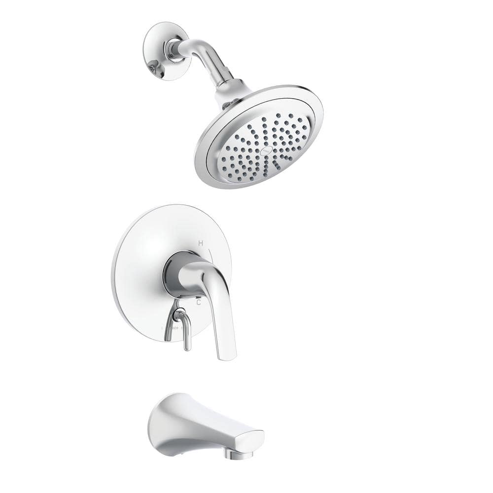 Gerber Lemora 1-Handle Wall Mount Tub and Shower Trim Kit with Diverter ...