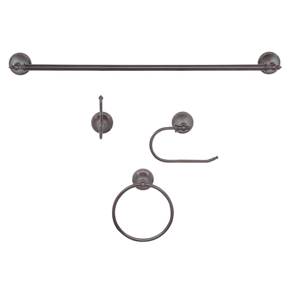 Oil-Rubbed Bronze 4-Piece Bathroom Hardware Set