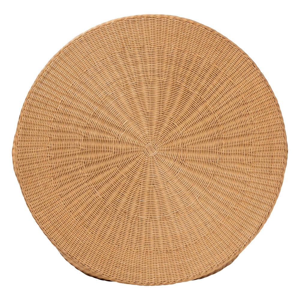 Palm Honey Round Handwoven Rattan Coffee Table
