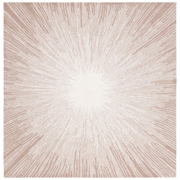 SAFAVIEH Abstract Ivory/Dark Beig 6 ft. x 6 ft. Eclectic Star Square Area Rug